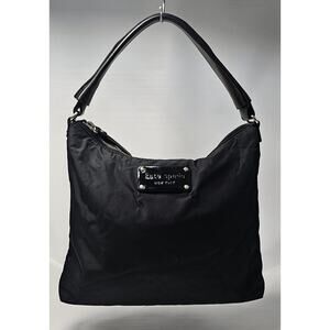 Kate Spade New York Nylon Serena Clinton Street Medium Black Shoulder Bag Leathe